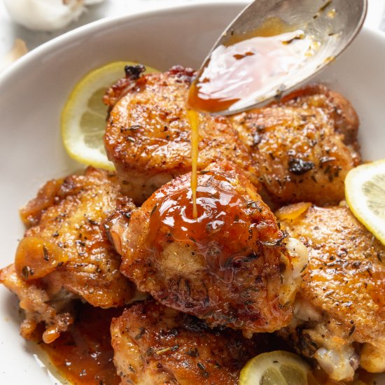 Honey Garlic Lemon Chicken Thighs