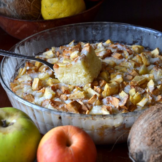 Soft apple, coconut, lemon cake