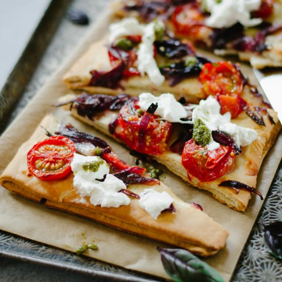 Tomato Focaccia with Burrata