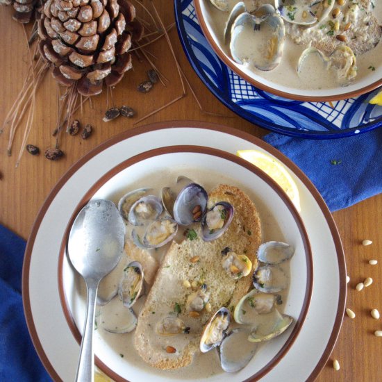 Clam Soup with Pine Nuts