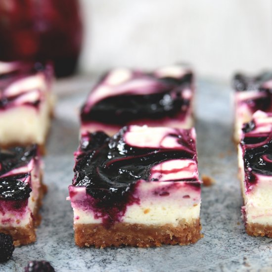 Black Raspberry Cheesecake Bars