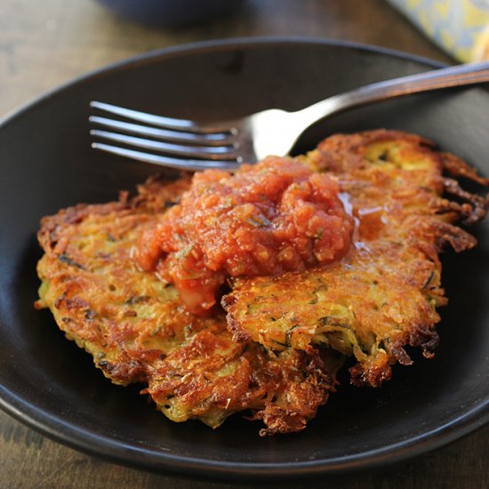 Zucchini and herb fritters