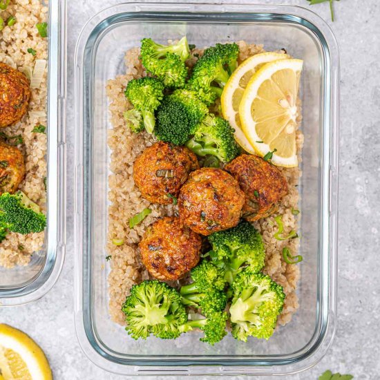 GARLIC CHICKEN MEATBALL BOWL