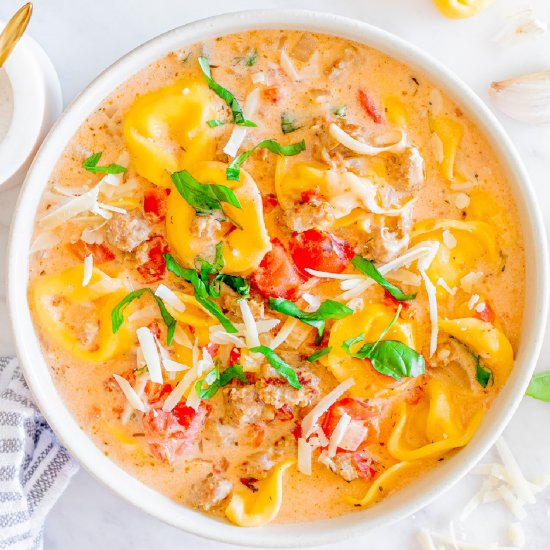 Creamy Sausage Tortellini Soup