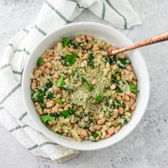 Cauli-rice & white bean Risotto