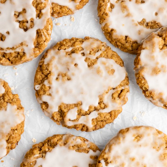 Vegan Iced Oatmeal Cookies