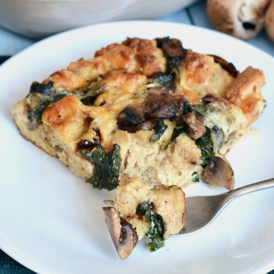 Spinach and Mushroom Strata