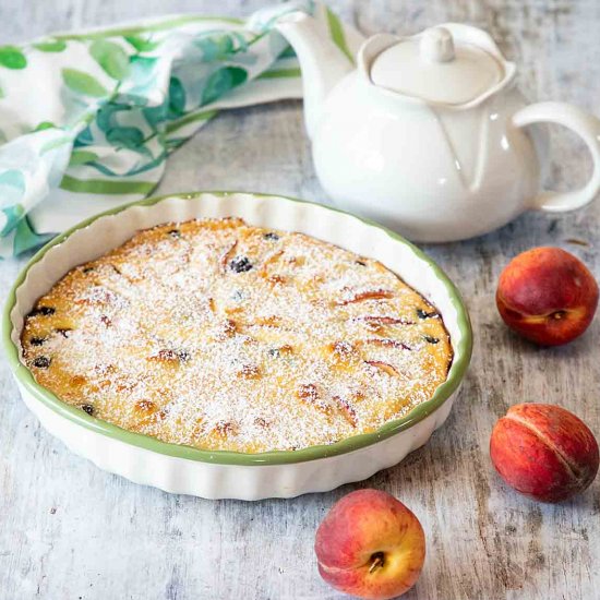 Peach Clafoutis with Berries