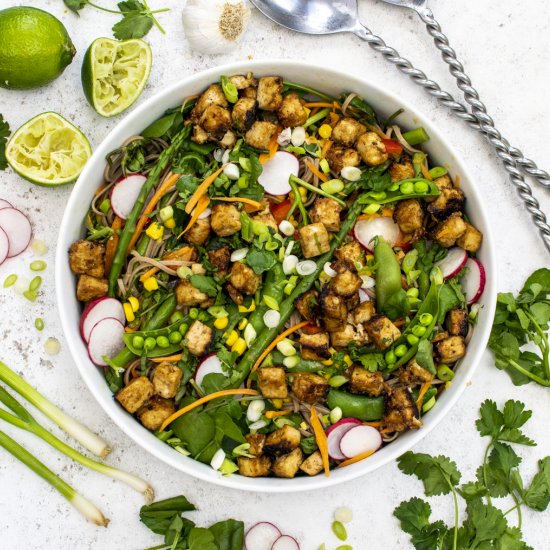 Spring Soba Noodle Salad with Tofu