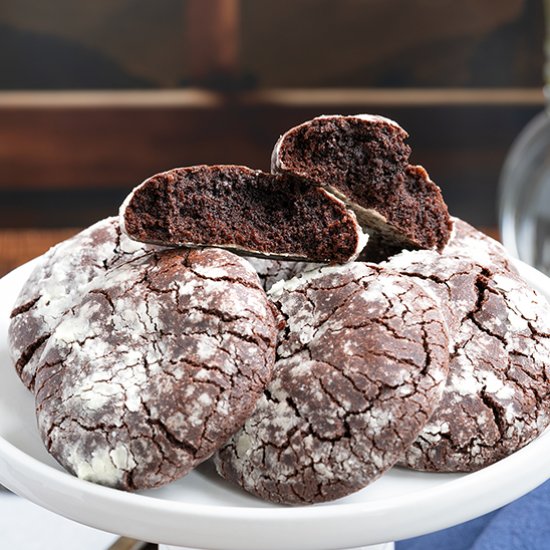 Mexican Chocolate Crinkle Cookies