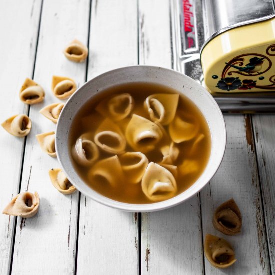 Pepper Tortellini with Locro Broth