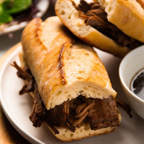 Slow Cooker Beer French Dips