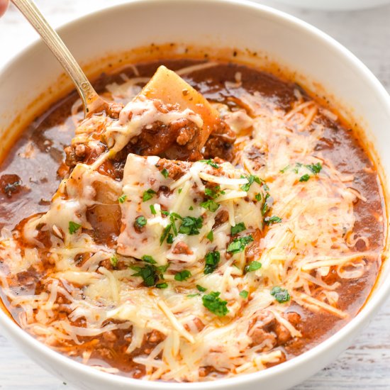 Low FODMAP Low Carb Lasagna Soup