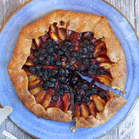 Peach Galette with Blueberries (GF)