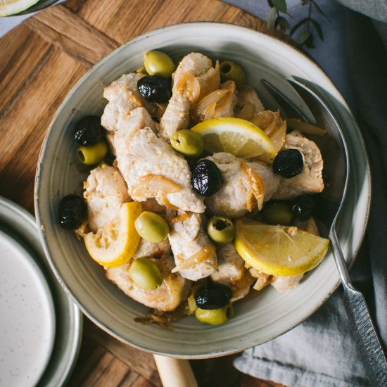 Olives and Lemon Stir-fry Turkey