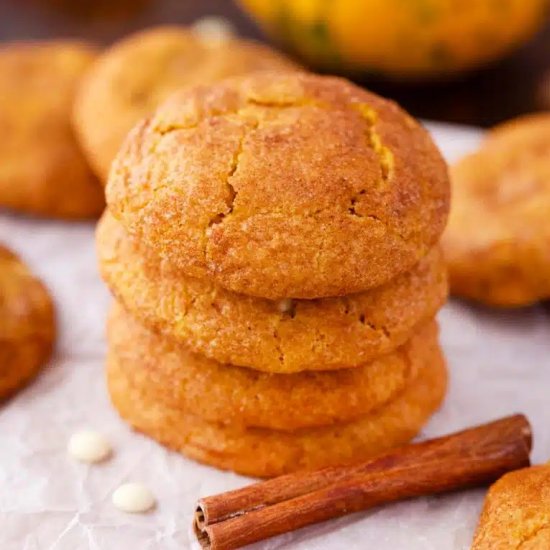 Pumpkin Snickerdoodle Cookies