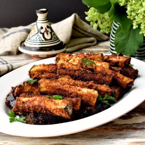 Fried eggplant sticks