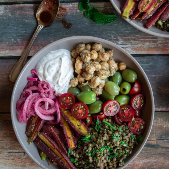 Middle Eastern lentil Salad Bowl