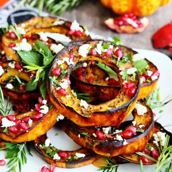 Roasted Delicata Squash with Rosema