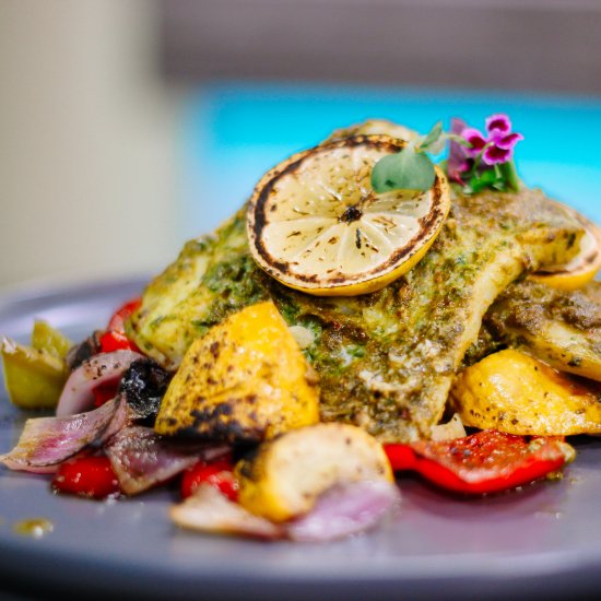 Baked Cod with Chermoula Sauce