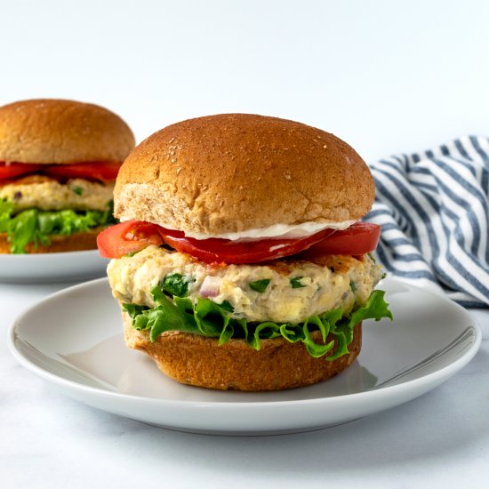 Spinach Feta Chicken Burgers