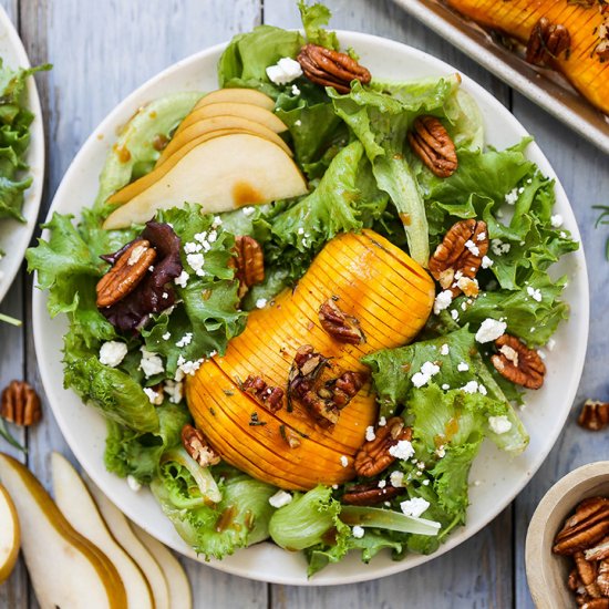 Hasselback Honeynut Squash Salad