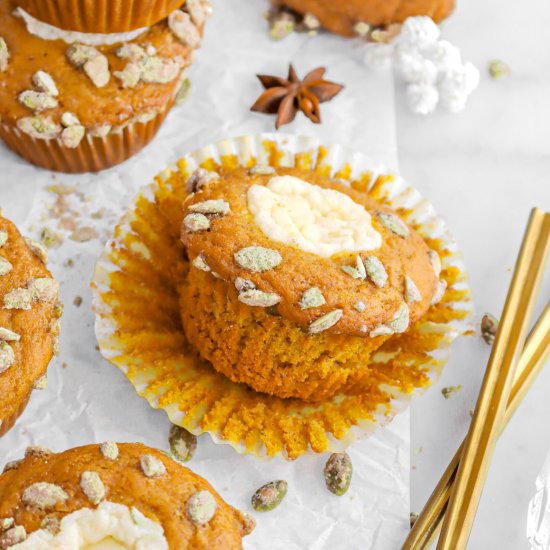 Pumpkin Muffins with Cream Cheese