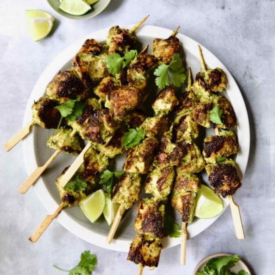 Yogurt Grilled Chicken Skewers