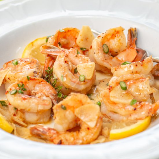 Quick Butterflied Shrimp & Garlic