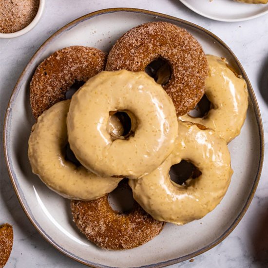 baked pumpkin donuts, 2 ways.