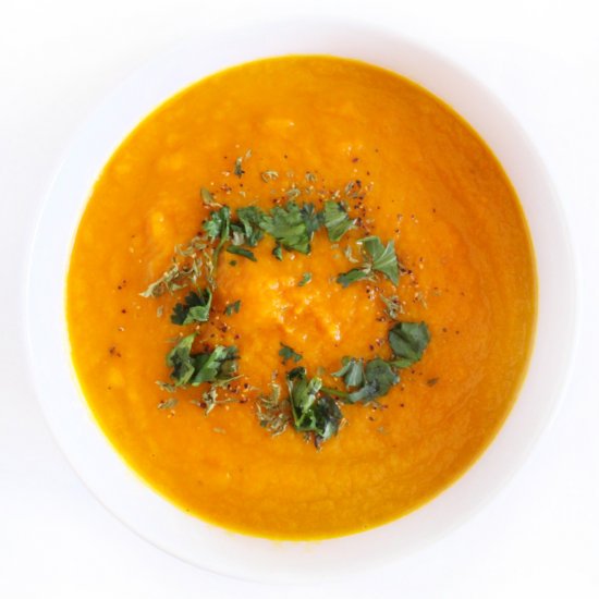 Vegan Carrot Ginger Soup (GF)