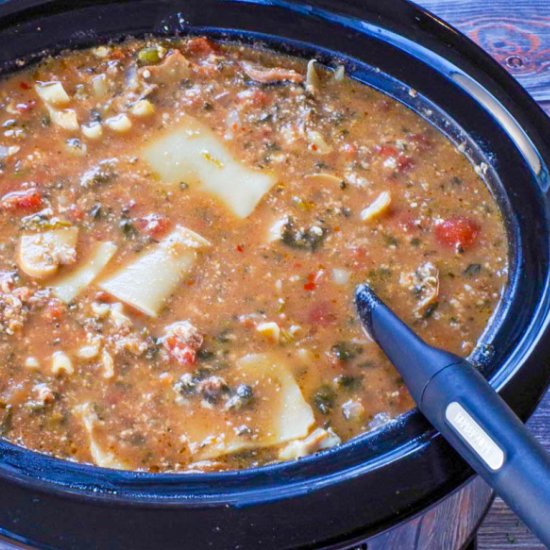 Healthy Slow Cooker Lasagna Soup