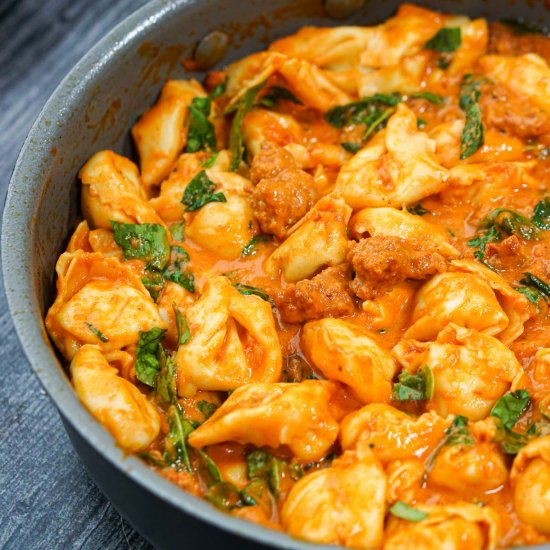 Tortellini with Sausage Vodka Sauce