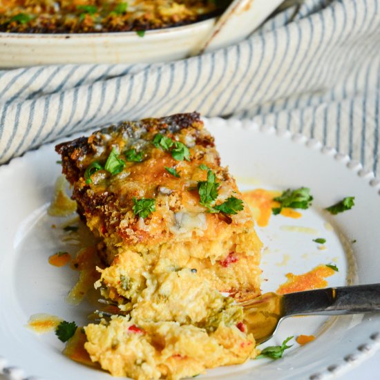 Spaghetti Squash Chile Casserole