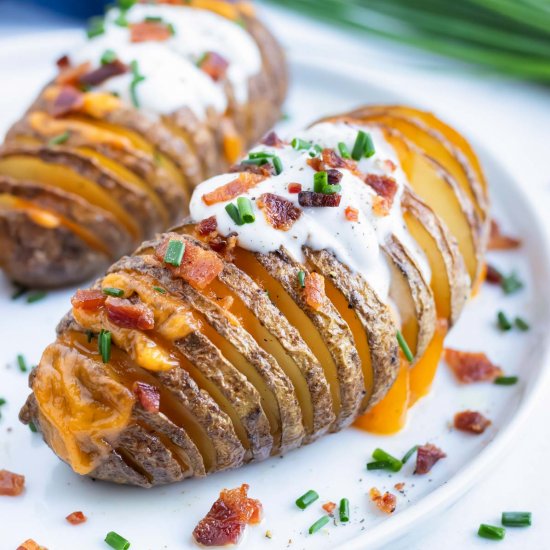 Cheesy Hasselback Potato