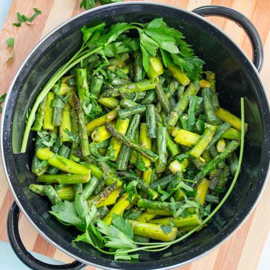 Sauteed green beans and asparagus