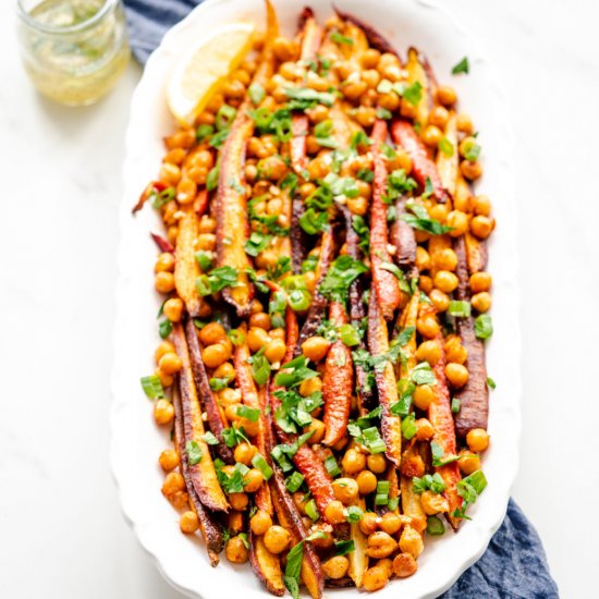 Roasted Carrots and Chickpeas