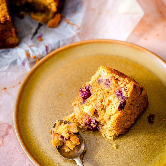 Apple and Blueberry Crumble Cake