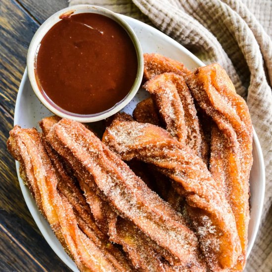 Homemade Churros with Chocolate