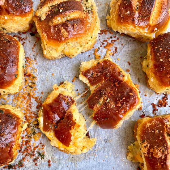 Cheesy Garlic Pretzel Buns