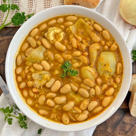 Spanish Bean and Artichoke Stew