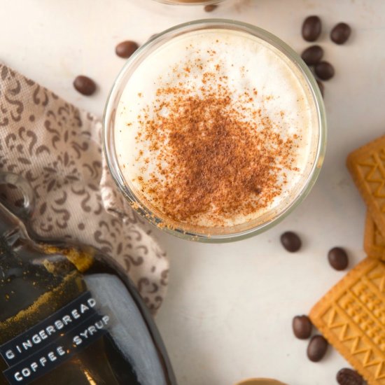 Gingerbread Coffee Syrup and Latte