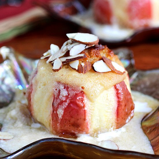 Baked frangipane apples