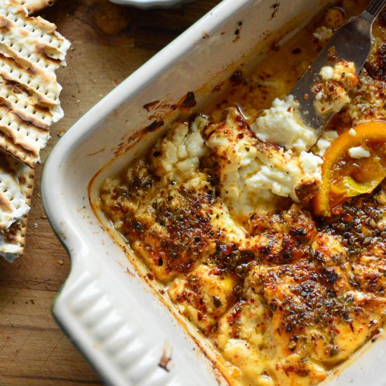 Spicy Sweet Baked Feta