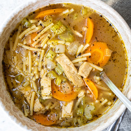 Vegan Chicken Noodle Soup