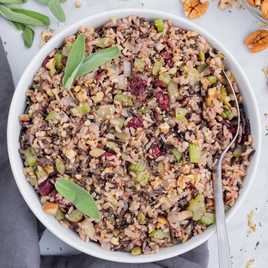 Wild Rice Stuffing with Cranberries