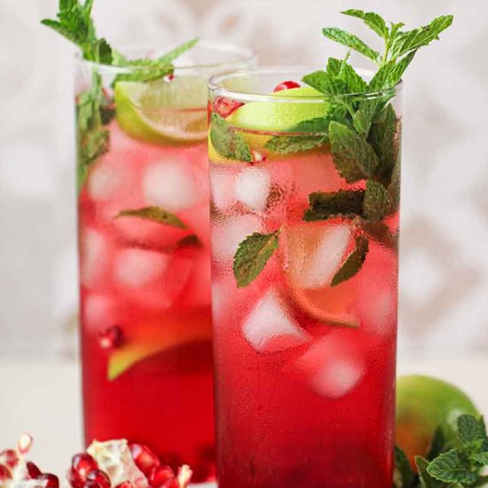 Pomegranate Mojito Mocktail