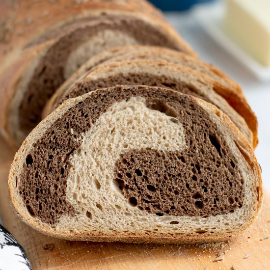 Sourdough Marble Rye Bread