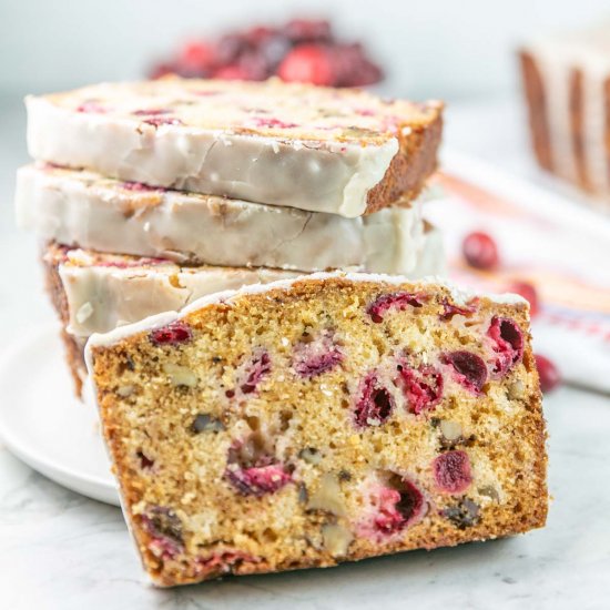 Cranberry Bread with Cider Glaze