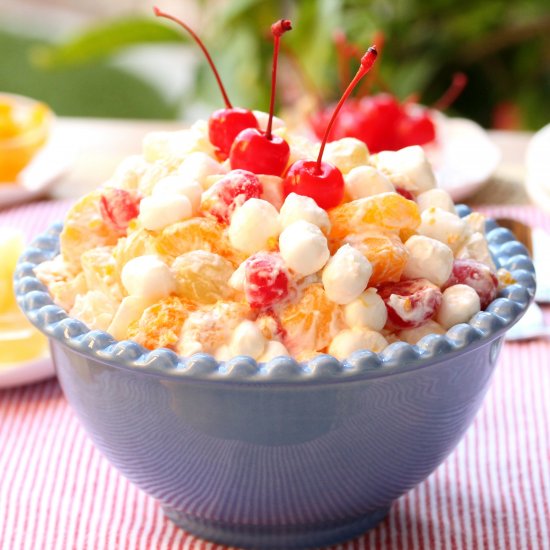 Ambrosia Fruit Salad with Cherries